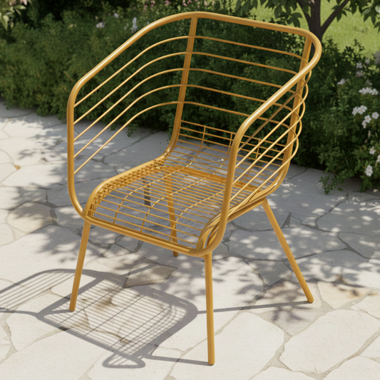 Cirro arm chair for dinning in Honey yellow colour