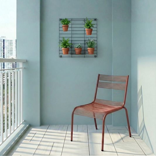 Aaria chair for dining in Oxide red colour