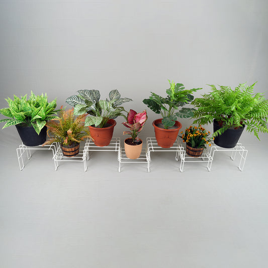 White Moso plant stand for 7 pots