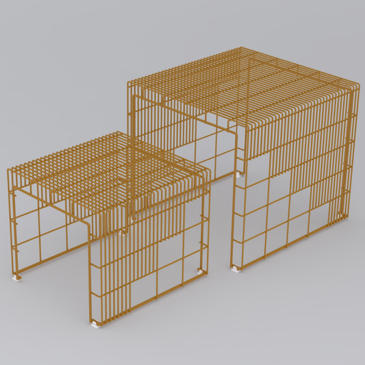 Cubo Centre Table, Set Of Two Nesting Tables Yellow Colour