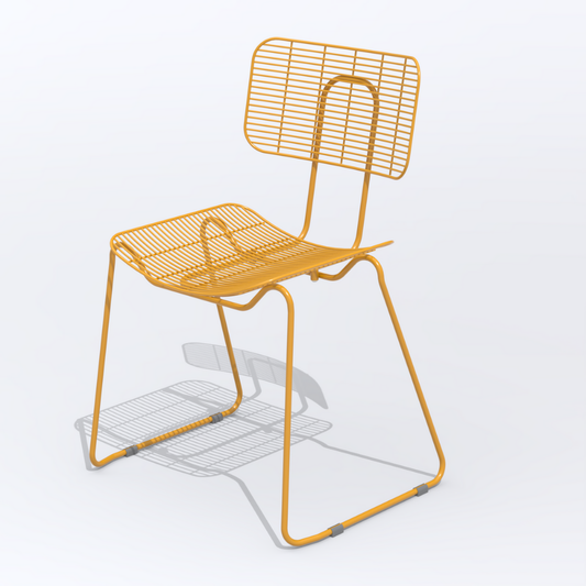 Pebble dining chair in Honey yellow colour