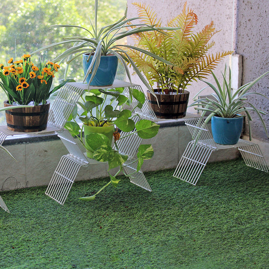 White Grandis Small plant stand for 6 pots