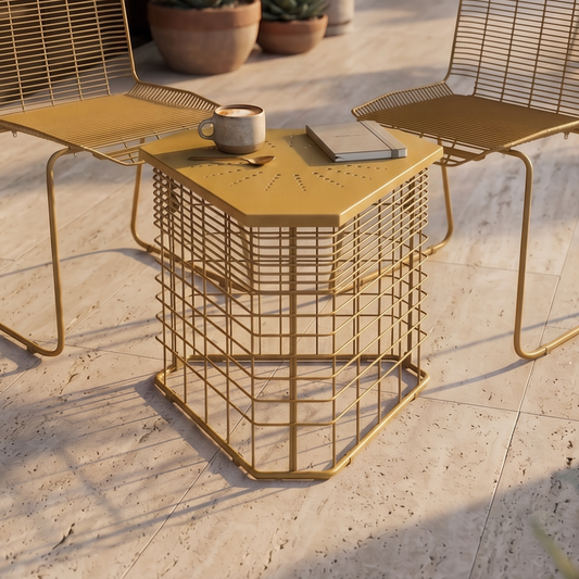 Petra Coffee Table/ Side Table in Honey yellow Colour