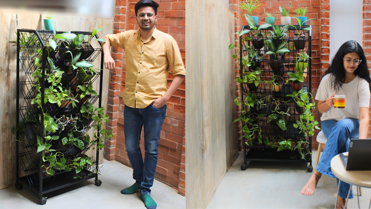 Black Greenest Multiple Tiered Two Sided Plant Stand