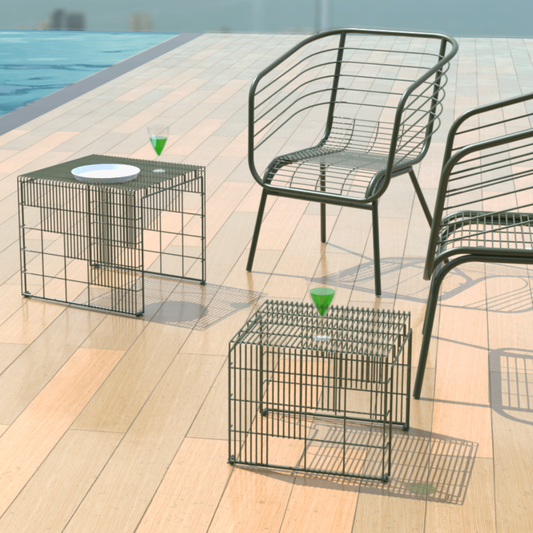Cubo Centre Table, Set Of Two Nesting Tables White & Black Colour