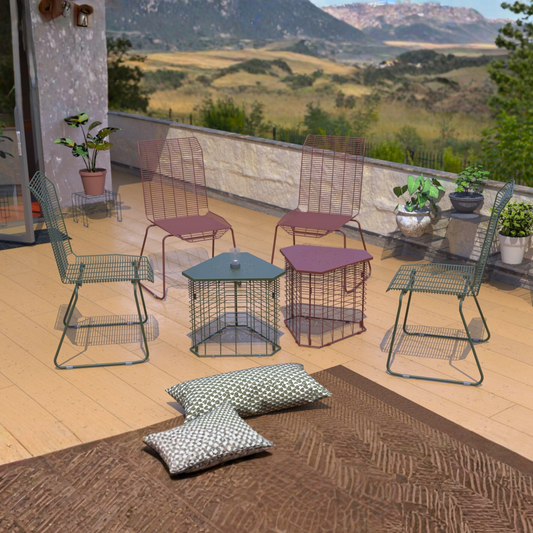 Petra Coffee Table/ Side Table in Oxide red Colour