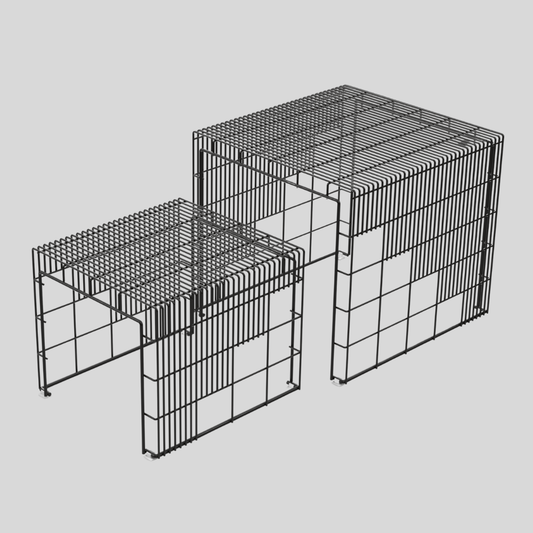 Cubo Centre Table, Set Of Two Nesting Tables All Black Colour