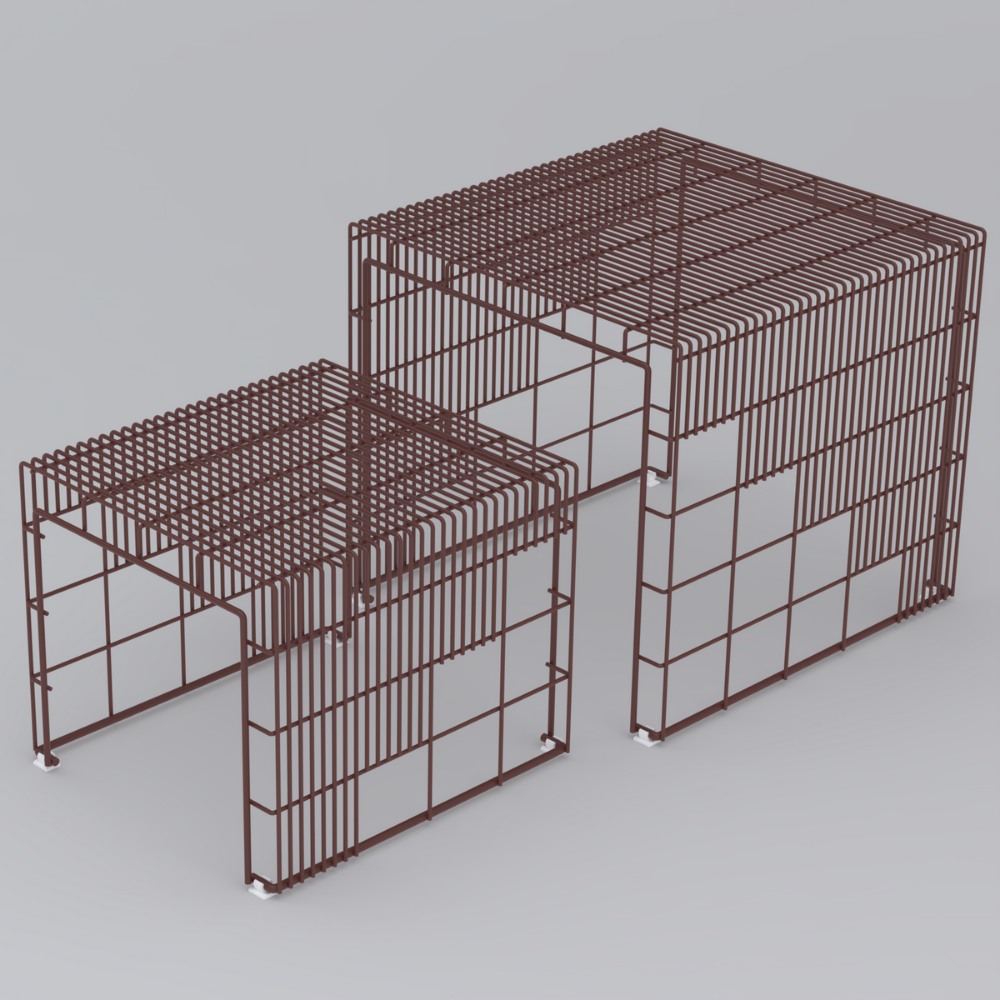 Cubo Centre Table, Set Of Two Nesting Tables Red Colour