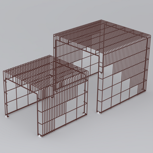 Cubo Centre Table, Set Of Two Nesting Tables Red Colour