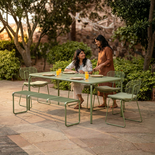 Solido 8 seater Dining Table With Metal Top