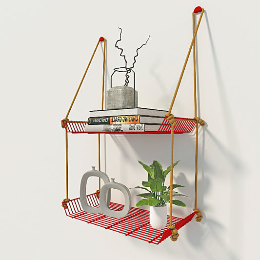 Red weebill 2 tier wall shelf