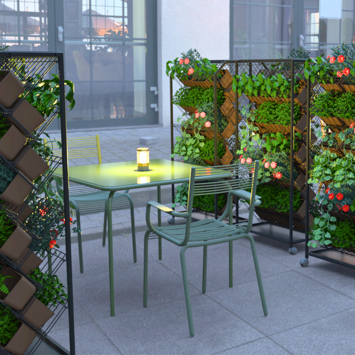 Aaria chair for dining in Olive green colour