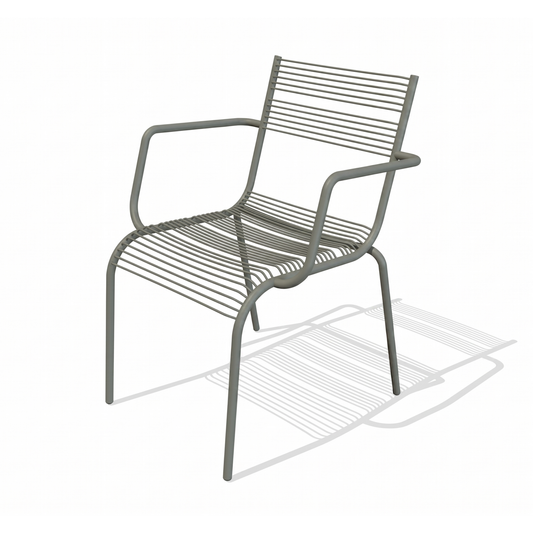 Aaria Arm chair for dining in Cement gray colour