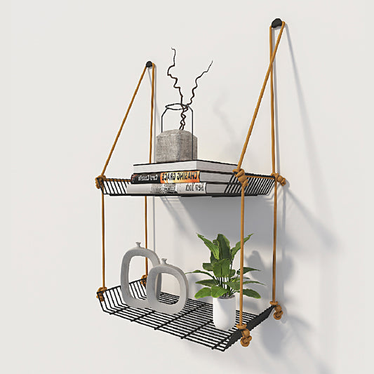 Grey weebill 2 tier wall shelf