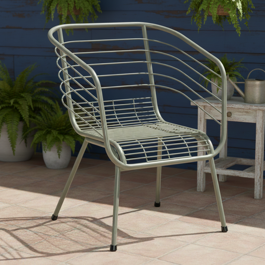 Cirro arm chair for dining in Cement gray colour