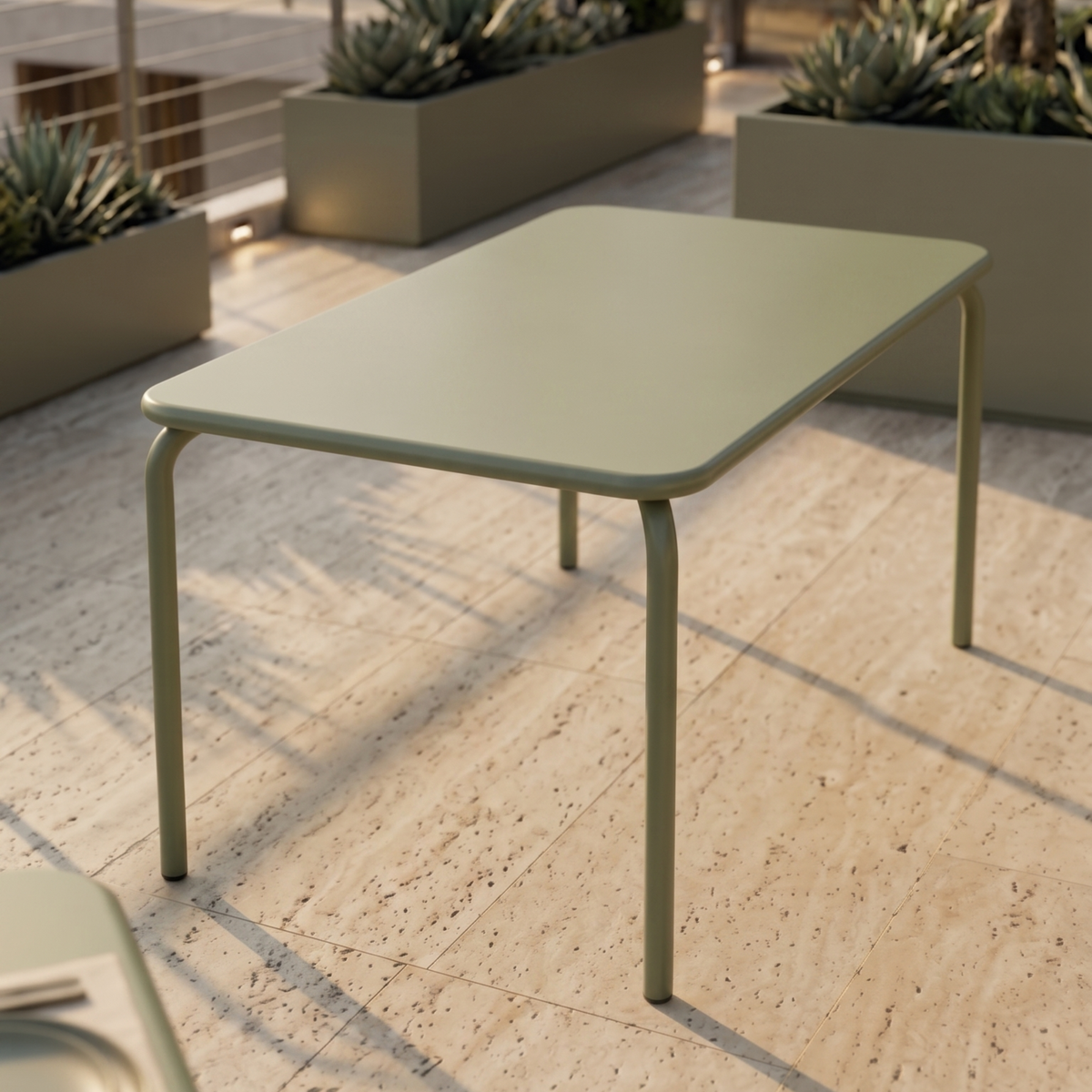 Solido 6 seater Dining Table With Metal Top