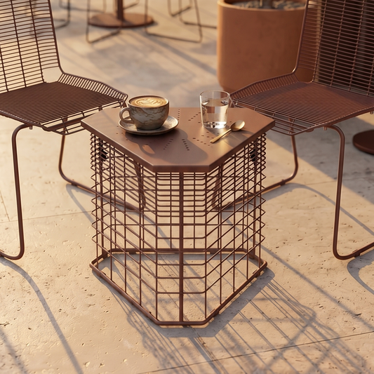 Petra Coffee Table/ Side Table in Oxide red Colour