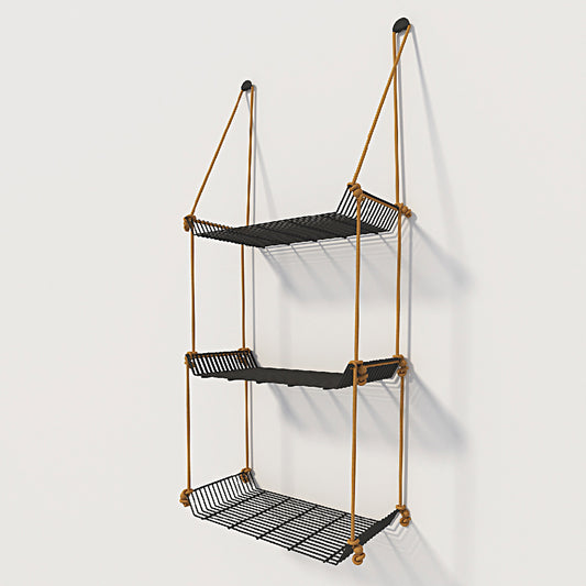 Grey weebill 3 tier wall shelf