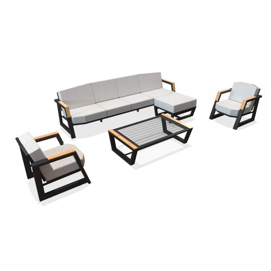 Frame Series Sofa Set - L Shape Sofa | 2 single seater Sofa | Center table