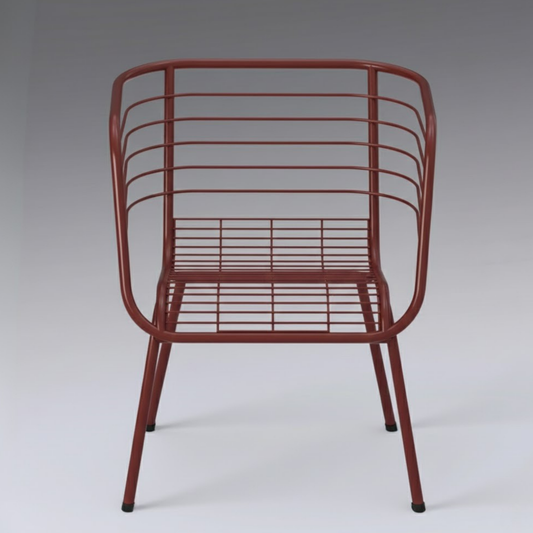 Cirro arm chair for dinning in Oxide red colour