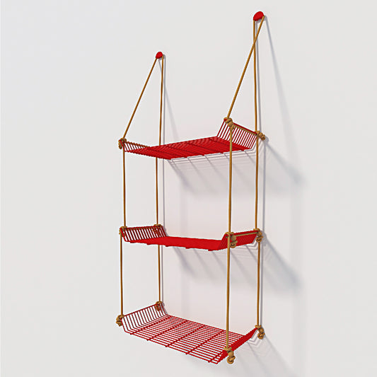 Red weebill 3 tier wall shelf