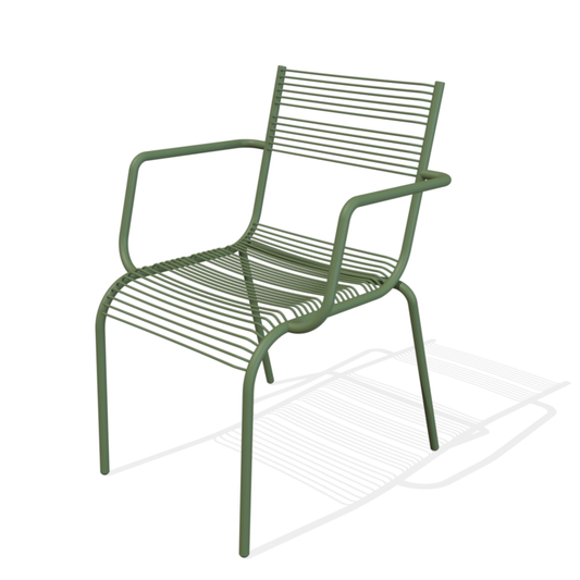 Aaria Arm chair for dining in Olive green colour