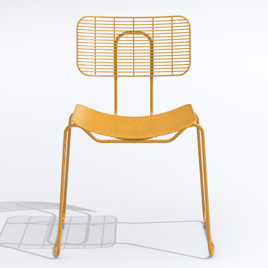 Pebble dining chair in Honey yellow colour