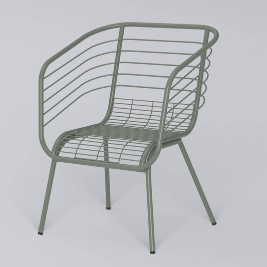 Cirro arm chair for dining in Cement gray colour