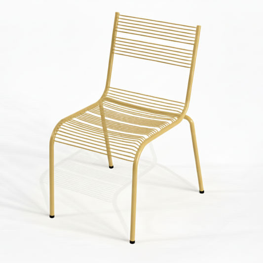 Aaria chair for dining in Honey yellow colour