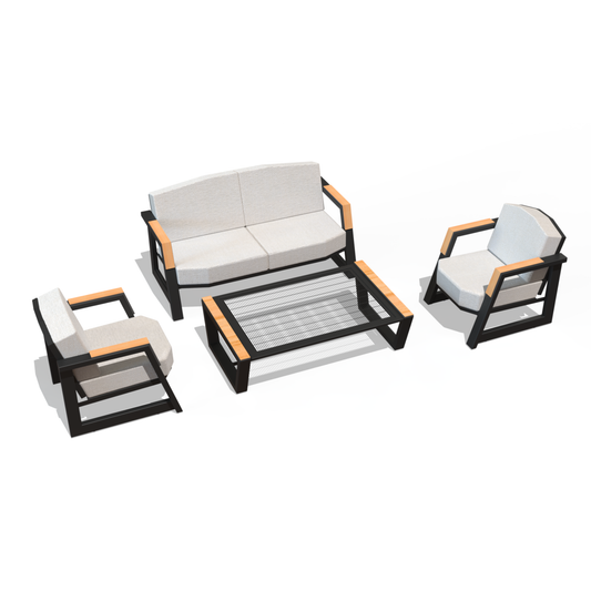 Frame Series Sofa Set - Two Seater Sofa | 2 single seater Sofa | Center table
