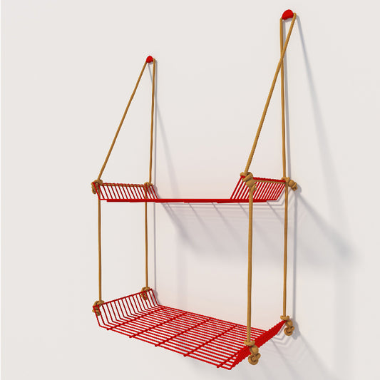 Red weebill 2 tier wall shelf