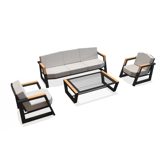 Frame Series Sofa Set - Three Seater Sofa | 2 single seater Sofa | Center table