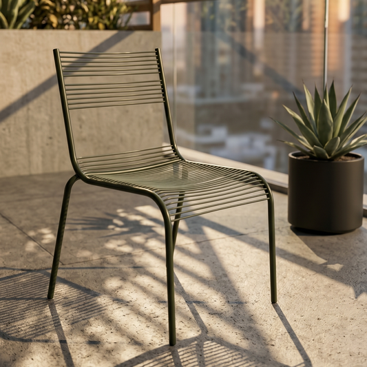 Aaria chair for dining in Olive green colour