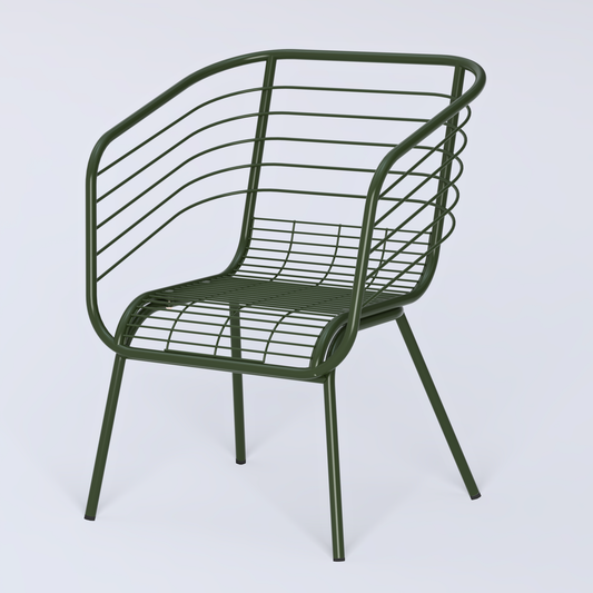 Cirro arm chair for dinning in Olive green colour