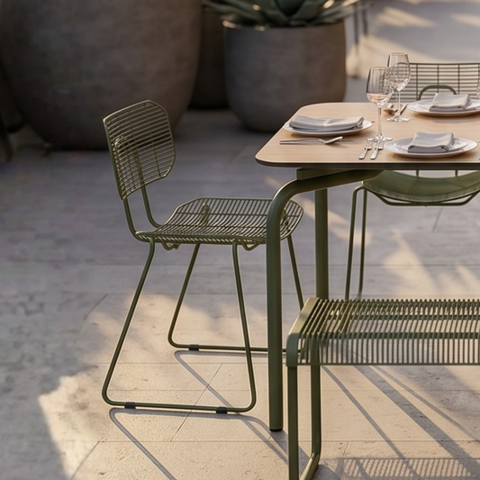 Pebble dining chair in Olive green colour
