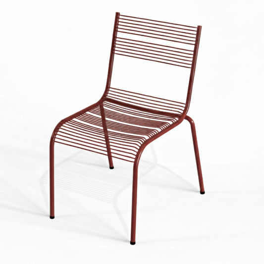 Aaria chair for dining in Oxide red colour