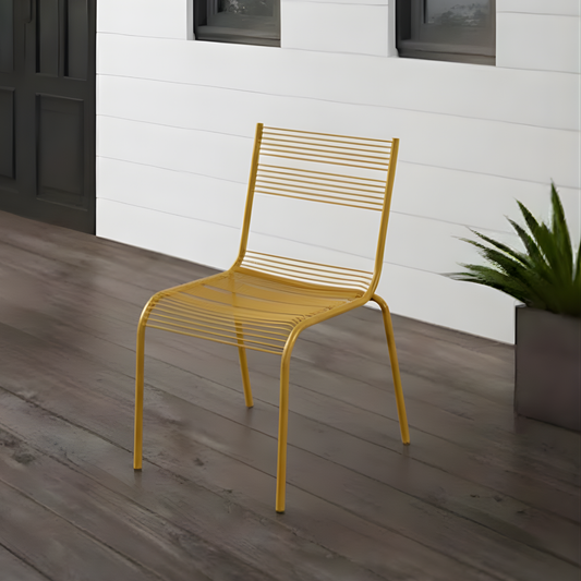 Aaria chair for dining in Honey yellow colour