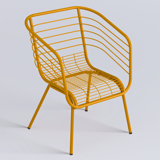 Cirro arm chair for dinning in Honey yellow colour