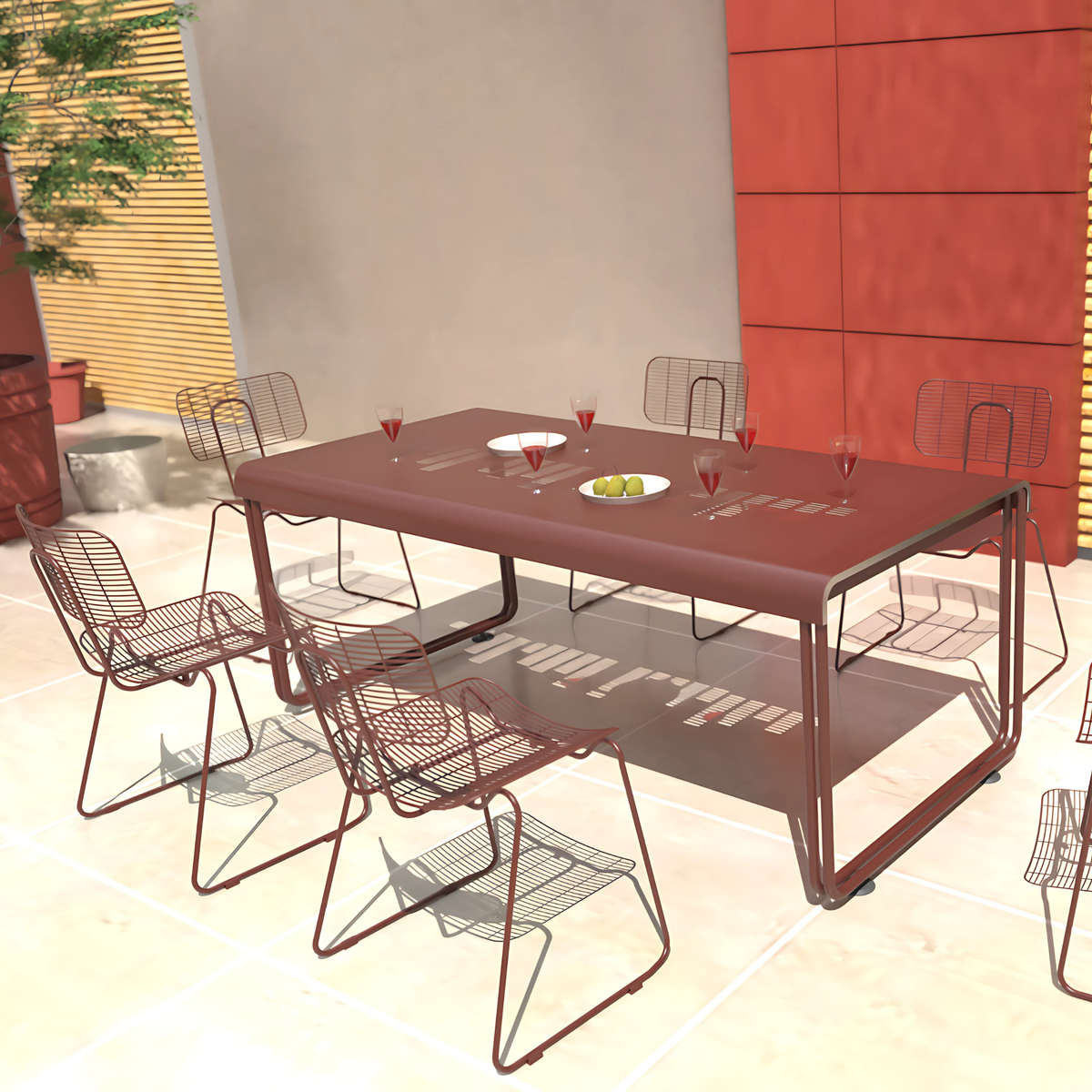 Pebble dining chair in Oxide red colour