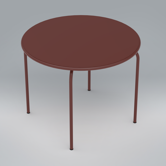 Solido Circular 4 seater Dining table in oxide red colour