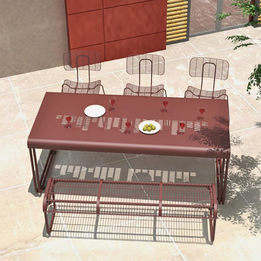 Terra 3 seater bench in Oxide red colour